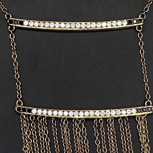 Elizabeth & James Ollie Vago Fringe Necklace 24k Gold Plated MSRP $348 NWOT - Picture 5 of 10